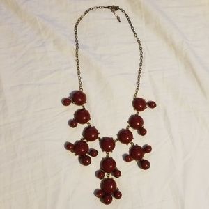 Burgundy red J.Crew inspired bubble necklace